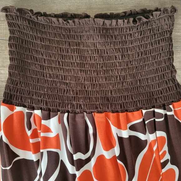 Windsor Smocked Printed Strapless Fit & Flare Dress small - Picture 3 of 7